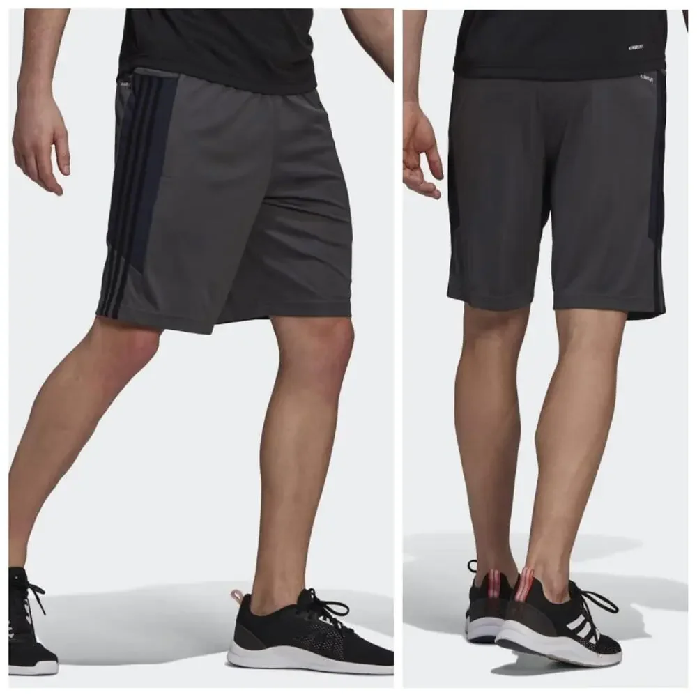 Adidas Aeroready triple stripe zip pocket athletic shorts sz S